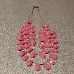 Multi Strand Layered Pink Necklace